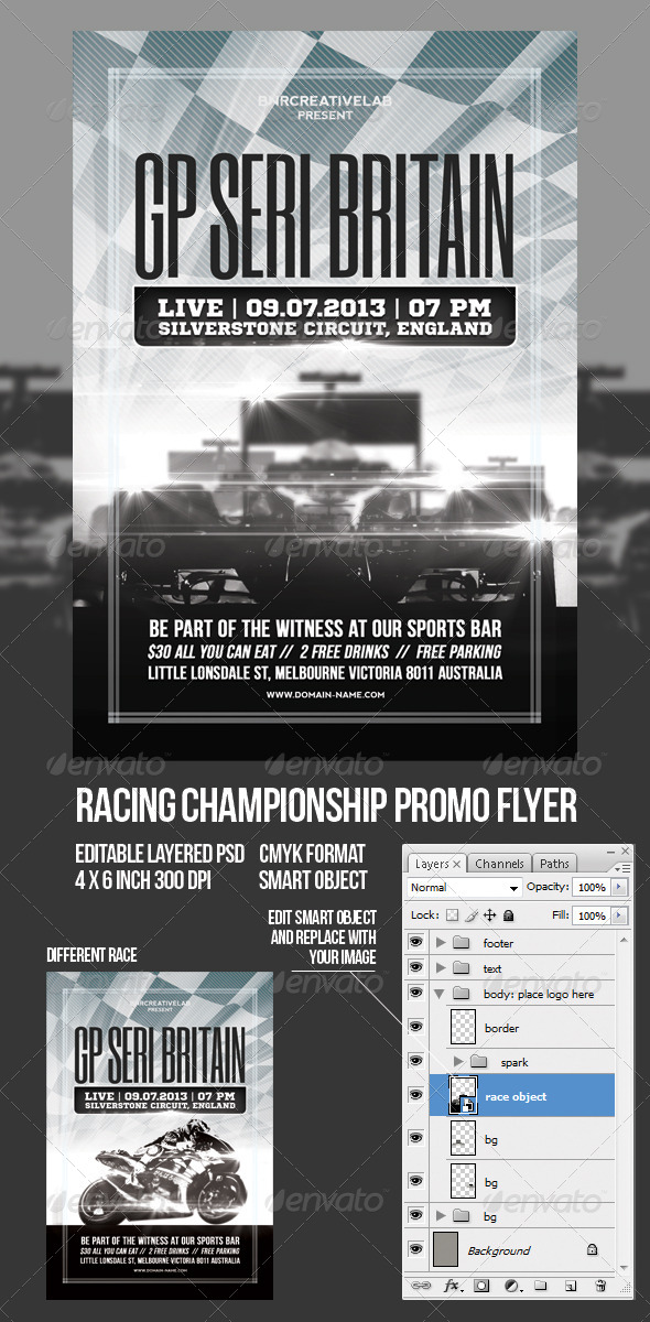 Racing Event Promo Flyer, Print Templates | GraphicRiver