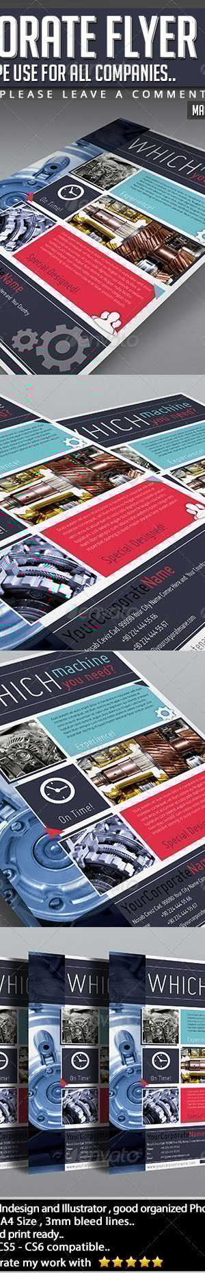 Corporate Flyer - Machine Informations V01, Print Templates | GraphicRiver