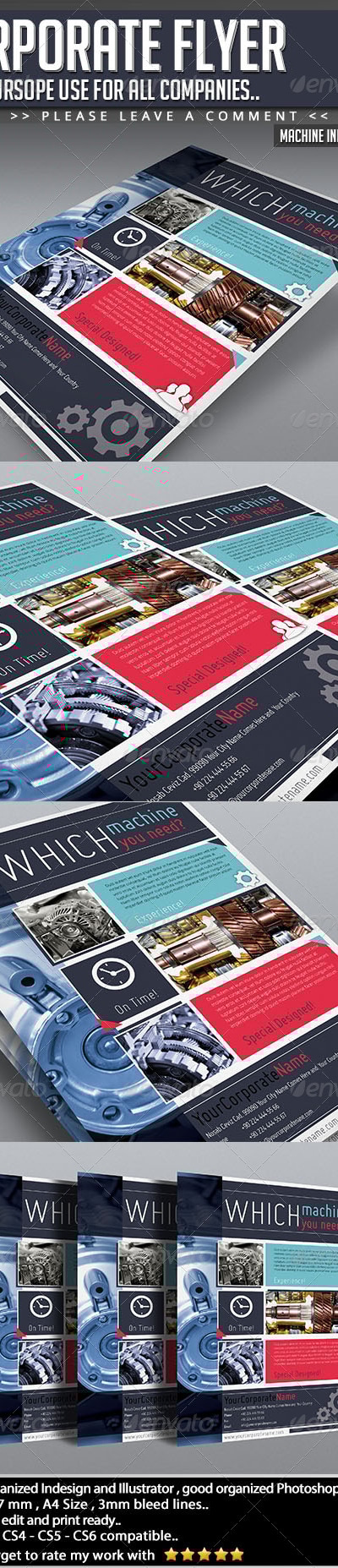 Corporate Flyer - Machine Informations V01, Print Templates | GraphicRiver