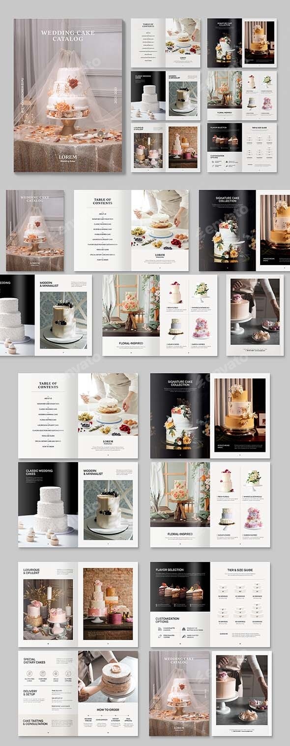 Wedding Cake Catalog & Brochure Template, Print Templates GraphicRiver