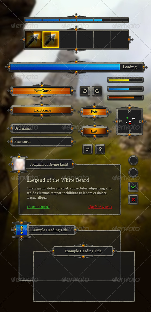 RPG User Interface, Game Assets | GraphicRiver
