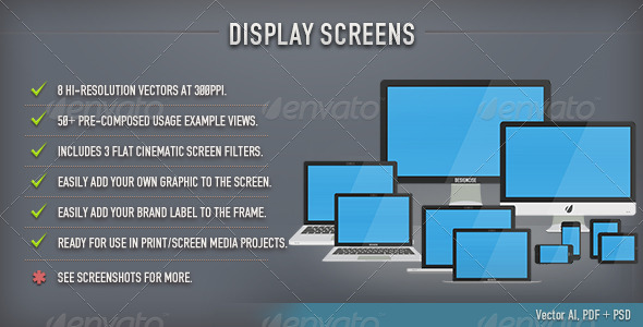 Display Screens (Flat), Graphics | GraphicRiver