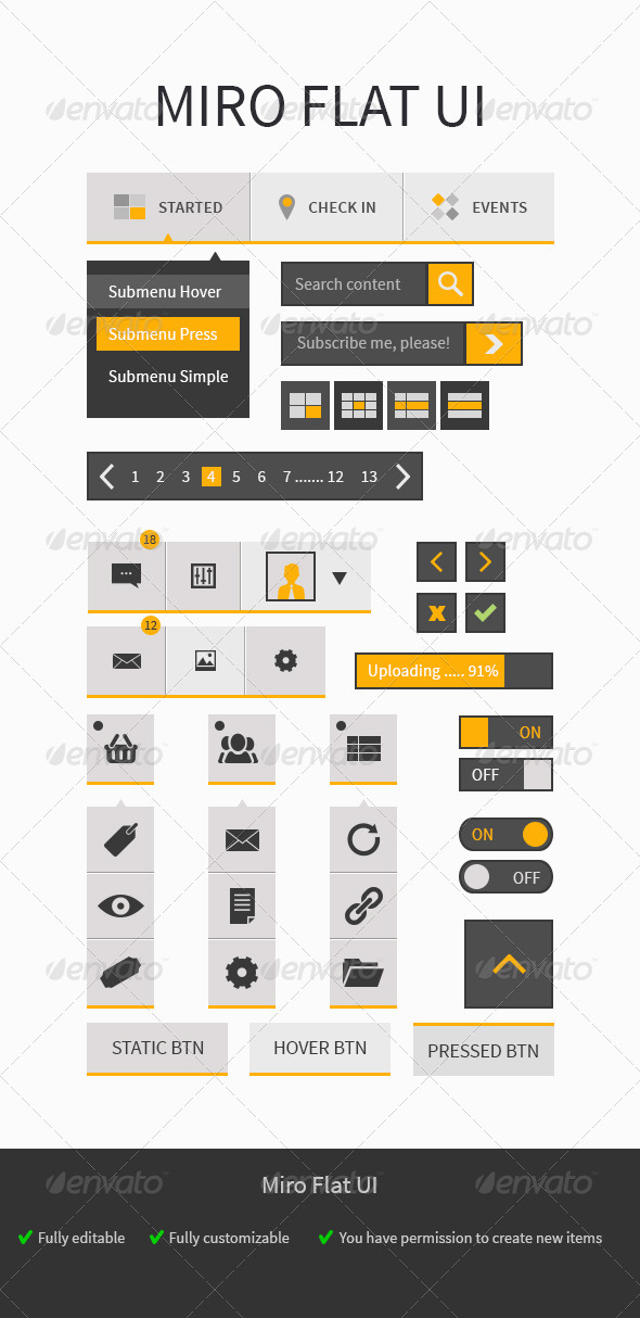 Miro UI, Web Elements | GraphicRiver