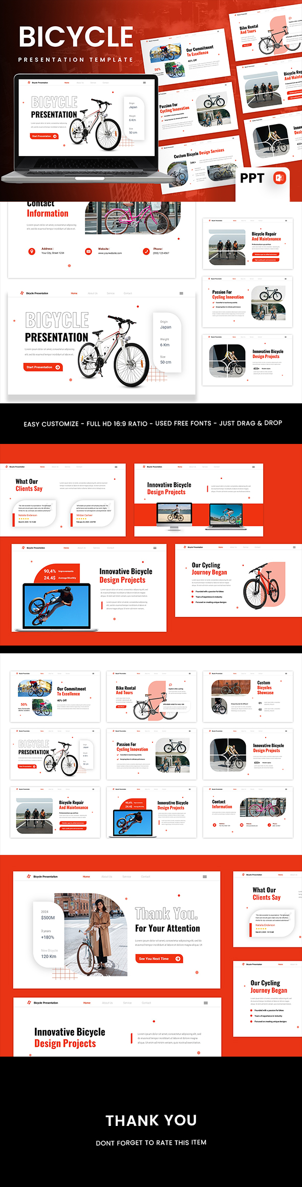Bicycle PowerPoint Template, Presentation Templates | GraphicRiver