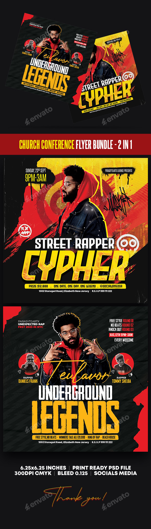Rap Artist Bundle Flyer, Print Templates | GraphicRiver