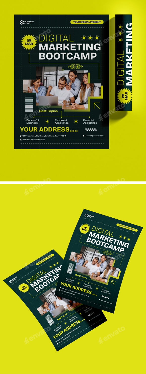 Digital Marketing Flyer Template, Print Templates | GraphicRiver