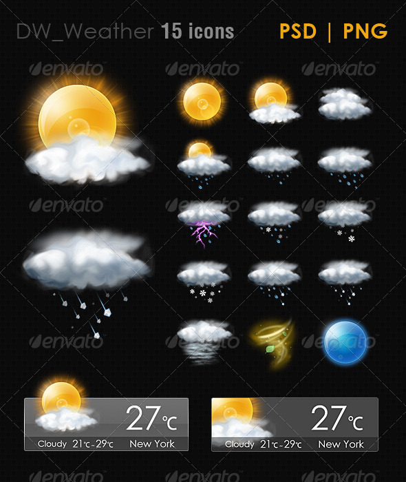 15 Realistic Weather ICON, Icons | GraphicRiver
