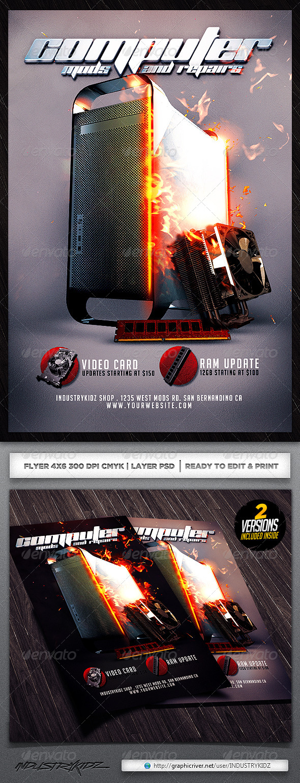 Computer Flyer Template, Print Templates | GraphicRiver