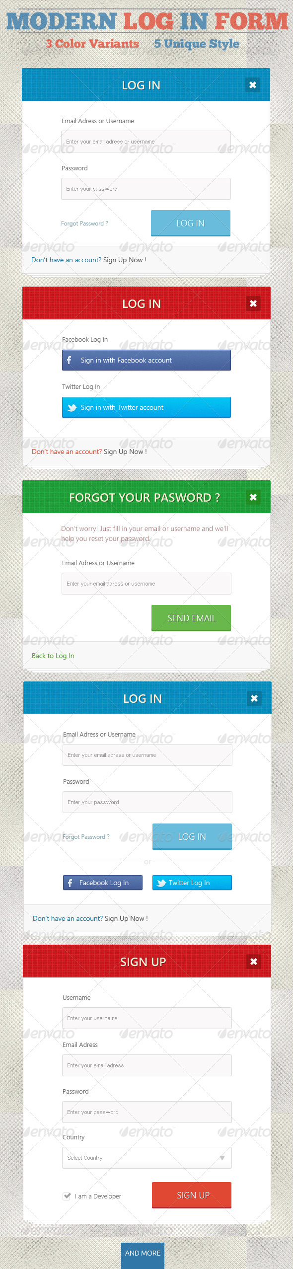 Modern Log In Form, Web Elements | GraphicRiver