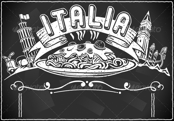 Vintage Graphic for Italian First Course Menu, Vectors | GraphicRiver