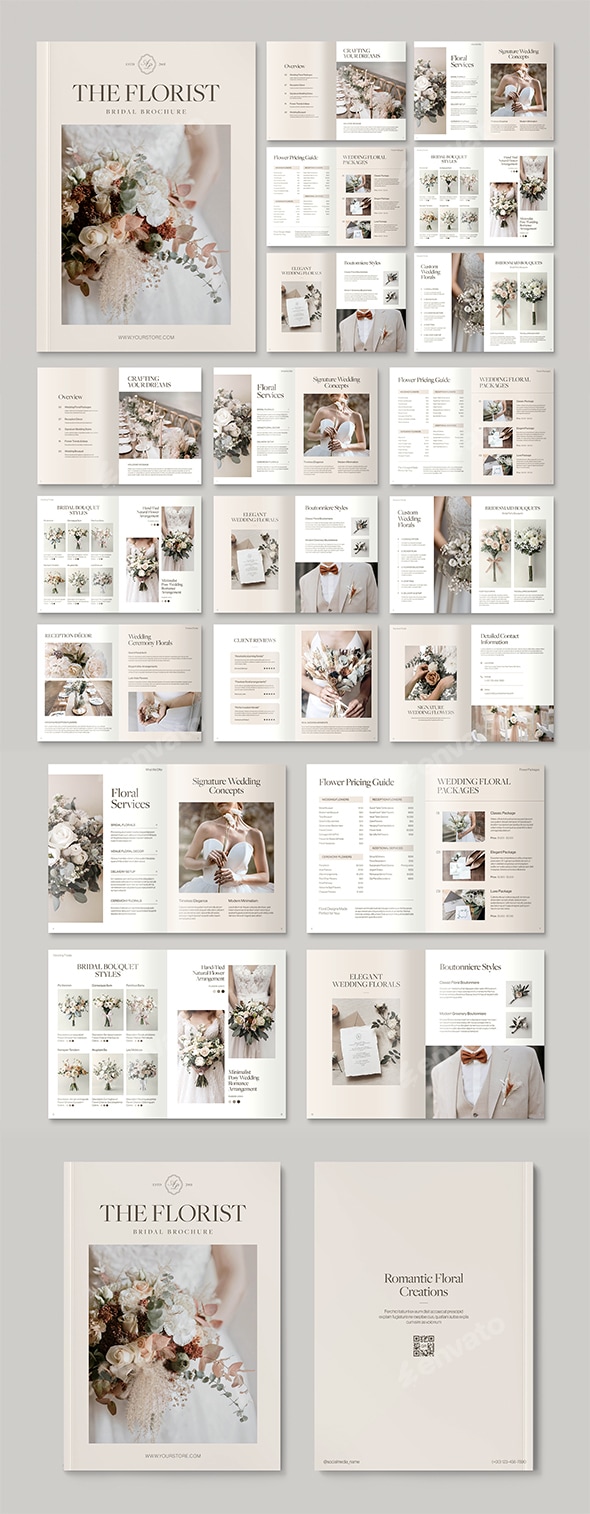 Florist Catalog & Brochure Template, Print Templates GraphicRiver