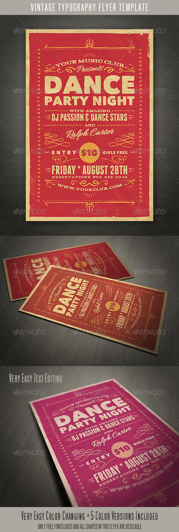 Vintage Style Typography Flyer , Print Templates | GraphicRiver