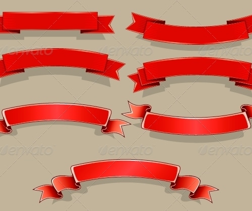 Red Banners, Vectors | GraphicRiver