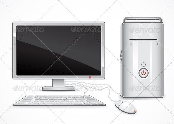 White Computer, Vectors | GraphicRiver
