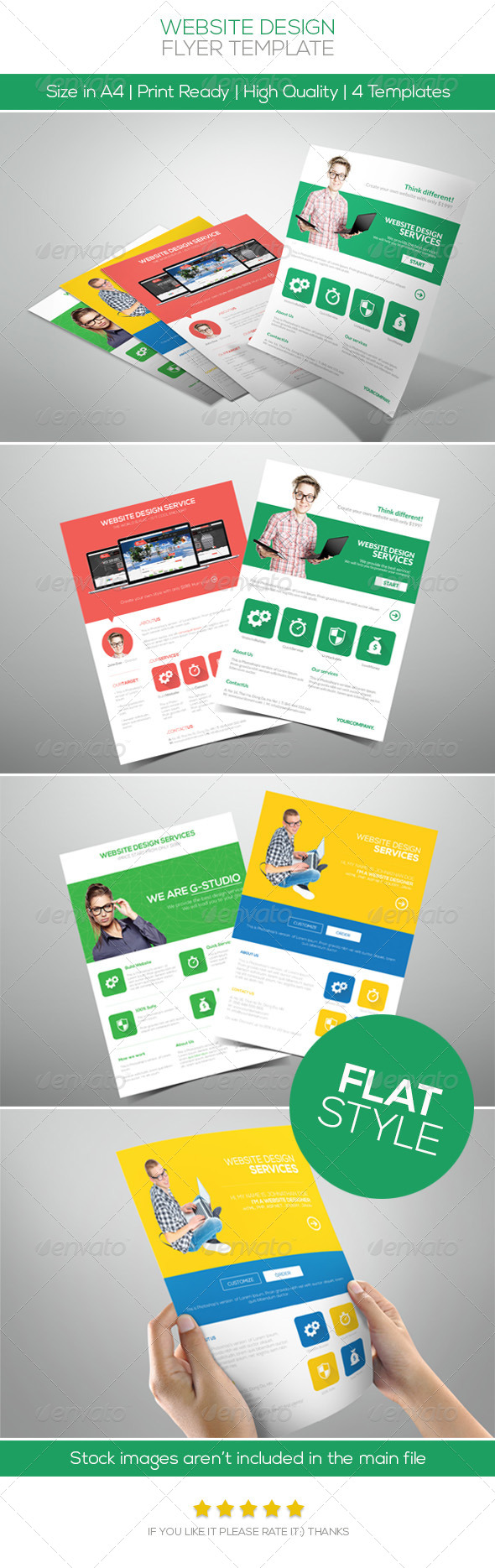 Flat Website Design Flyer, Print Templates | GraphicRiver