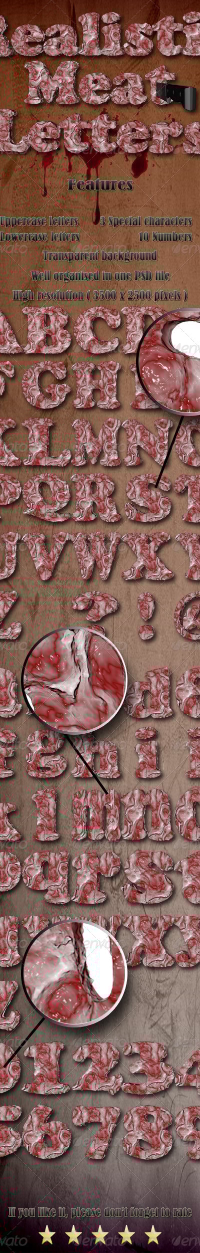 Realistic 3D Meat Letters, Graphics | GraphicRiver