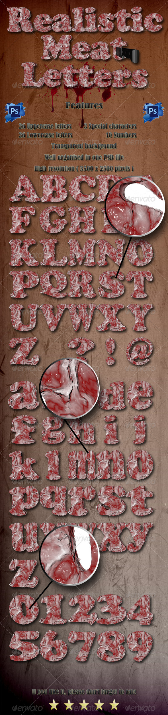 Realistic 3D Meat Letters, Graphics | GraphicRiver