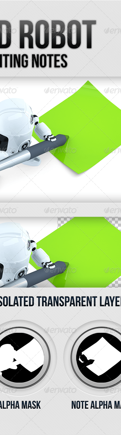 3D Robot writing notes, Graphics | GraphicRiver