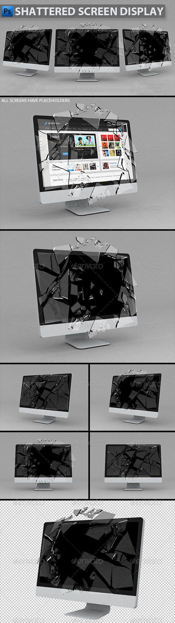 Shattered Screen Display, Graphics | GraphicRiver