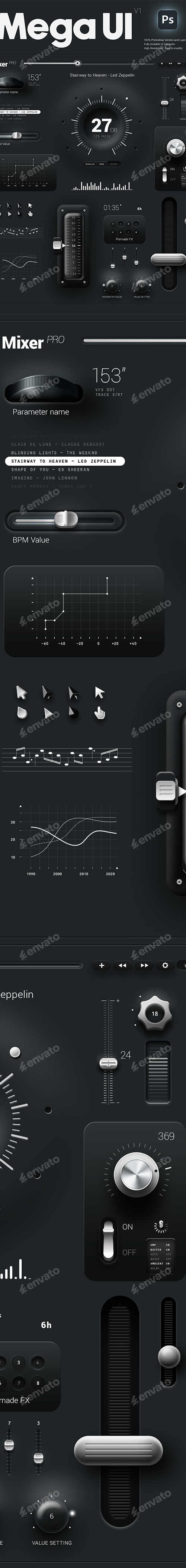 Interface and Control Panel Mega UI KIT, Game Assets | GraphicRiver