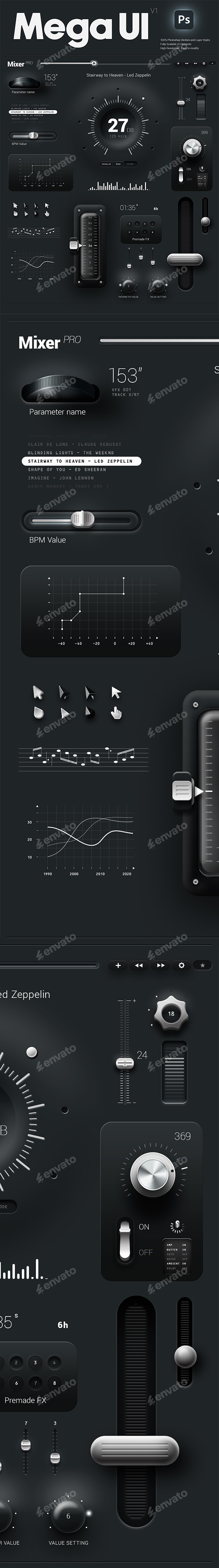 Interface and Control Panel Mega UI KIT, Game Assets | GraphicRiver