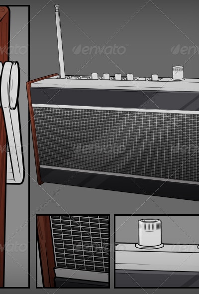 Retro Radio, Vectors | GraphicRiver