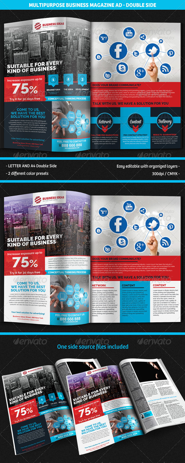 Multipurpose Business Corporate Magazine Ad, Print Templates | GraphicRiver