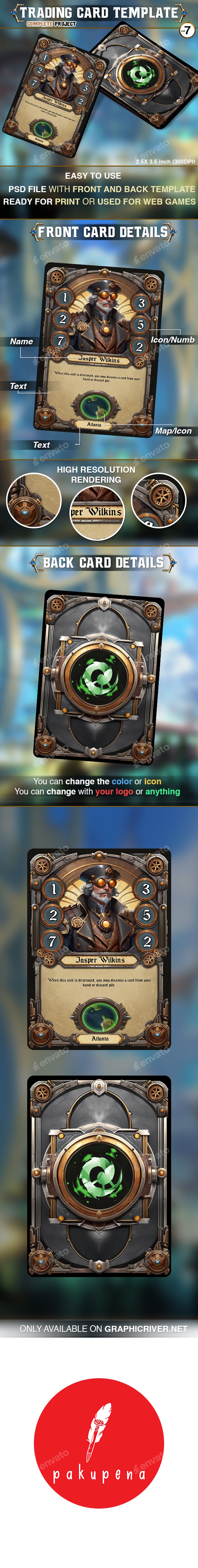 Full Project Trading Card Game Template V.7, Game Assets | GraphicRiver