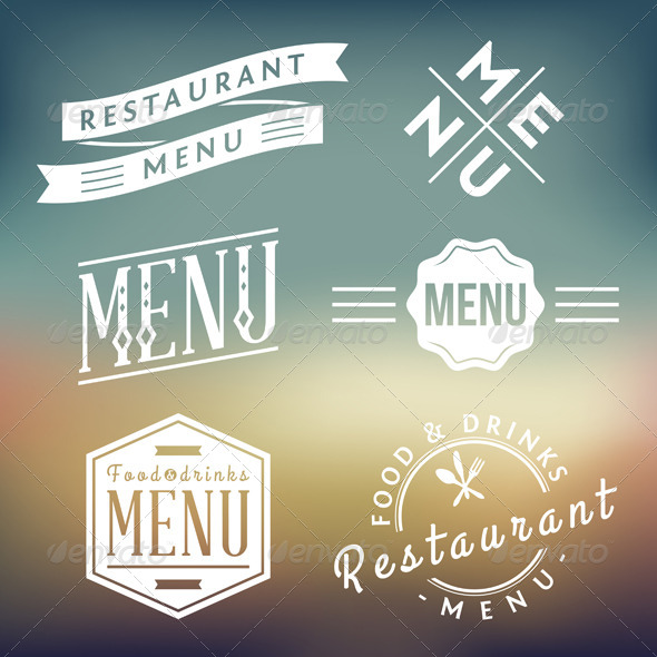Restaurant Menu Labels, Vectors | GraphicRiver