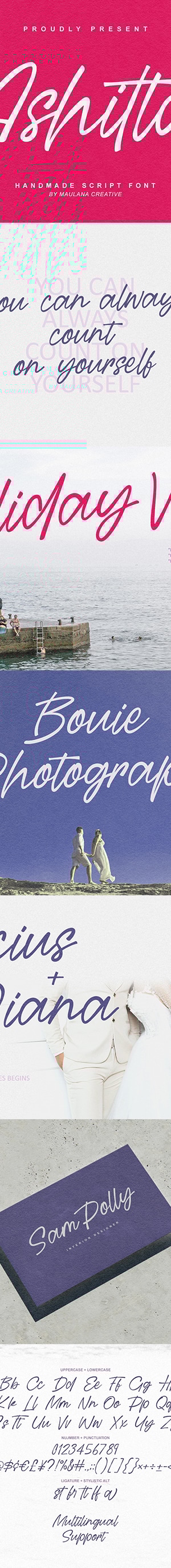 Ashitta Handmade Script Font, Fonts | GraphicRiver