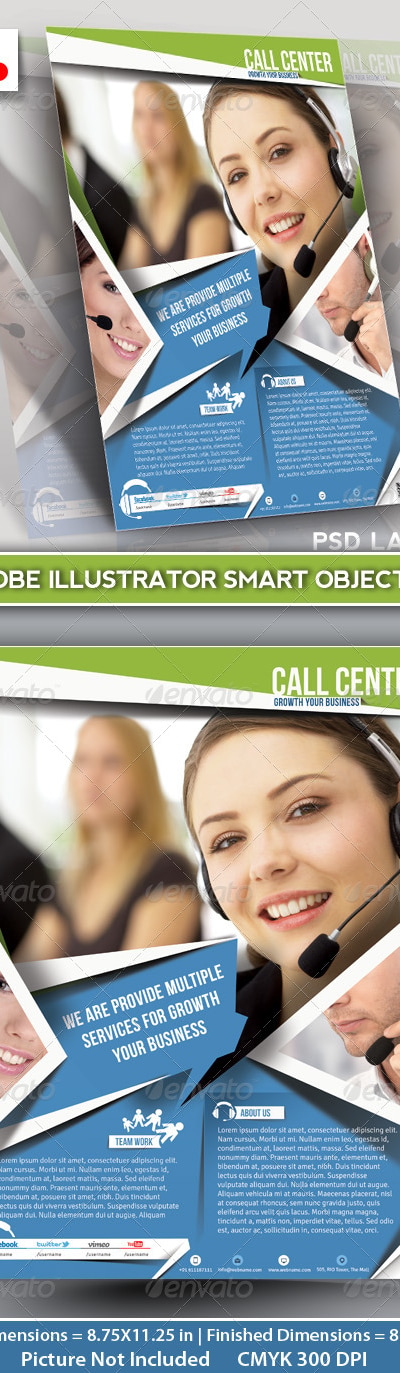 Customer Support Flyer & Poster Template, Print Templates | GraphicRiver