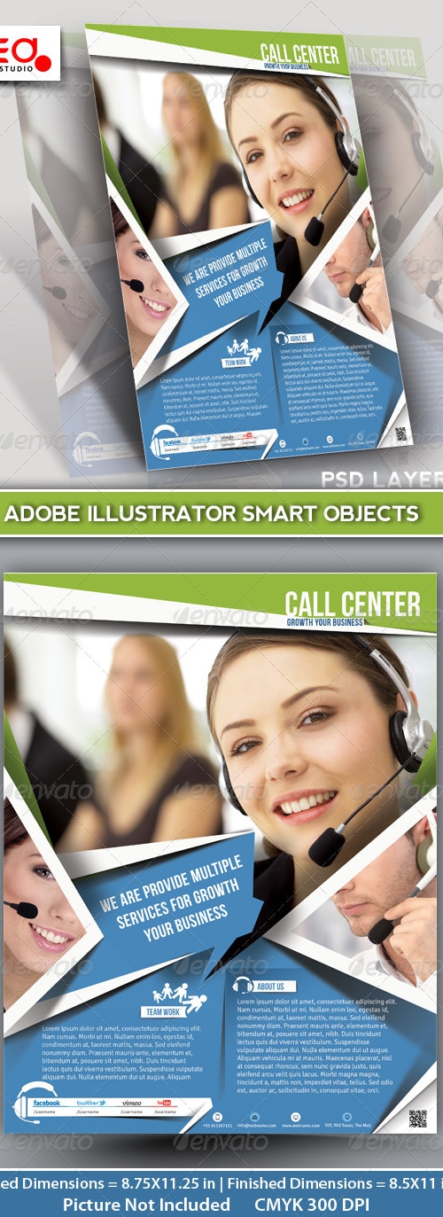 Customer Support Flyer & Poster Template, Print Templates | GraphicRiver