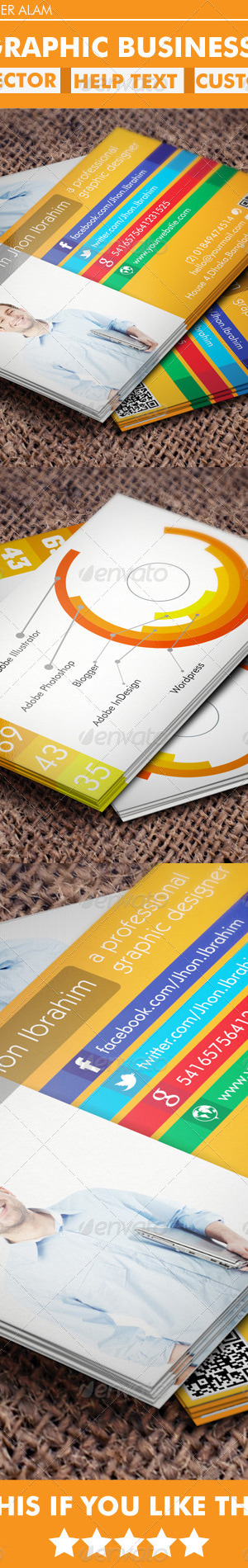 Infographic Business Card, Print Templates | GraphicRiver