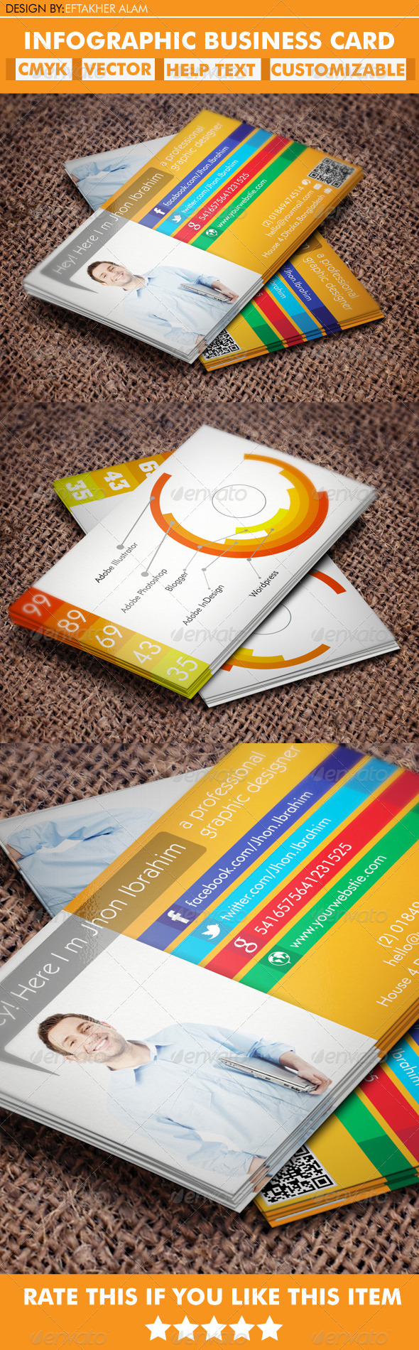 Infographic Business Card, Print Templates | GraphicRiver