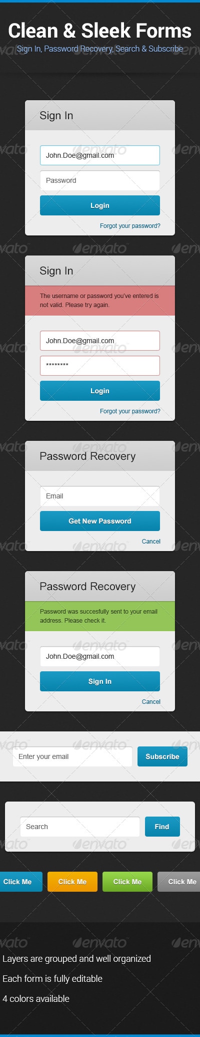 Clean & Sleek Forms, Web Elements | GraphicRiver