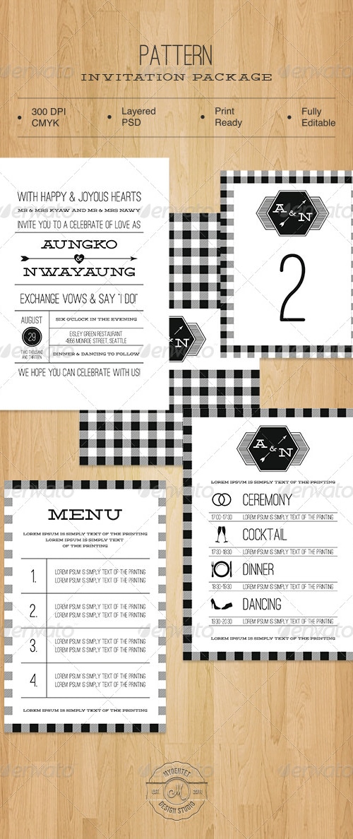 Pattern Invitation Package , Print Templates | GraphicRiver