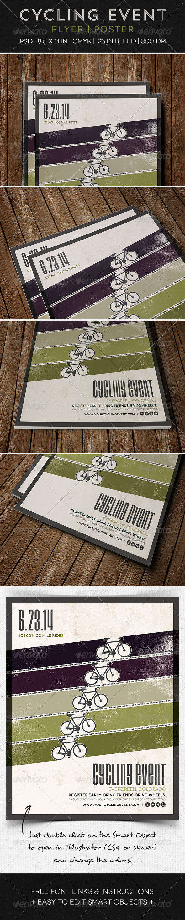 Cycling Event Poster | Flyer, Print Templates | GraphicRiver