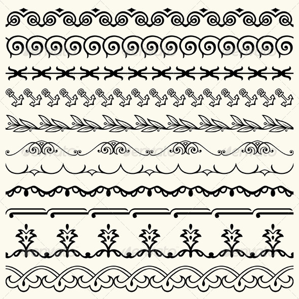 Design Horizontal Elements, Vectors | GraphicRiver