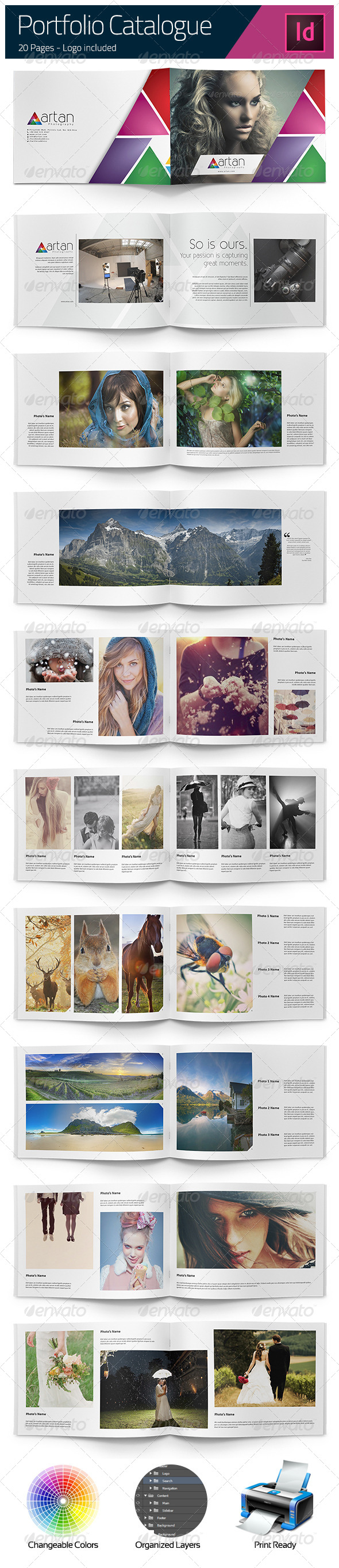 Photographer Portfolio / Catalogue A4, Print Templates GraphicRiver