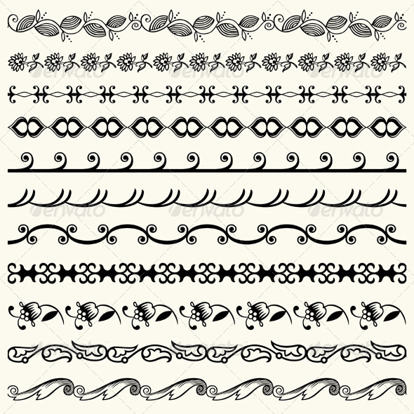 Design Horizontal Elements, Vectors | GraphicRiver