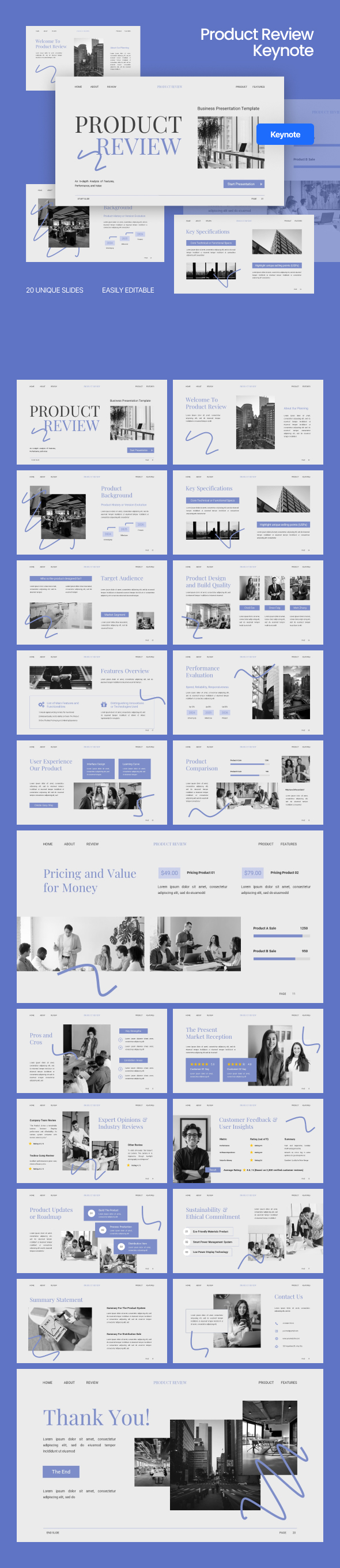 Product Review Keynote Presentation Template, Presentation Templates