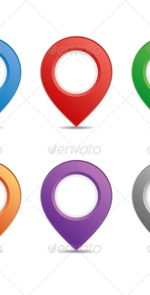 Color Pin Set, Vectors | GraphicRiver