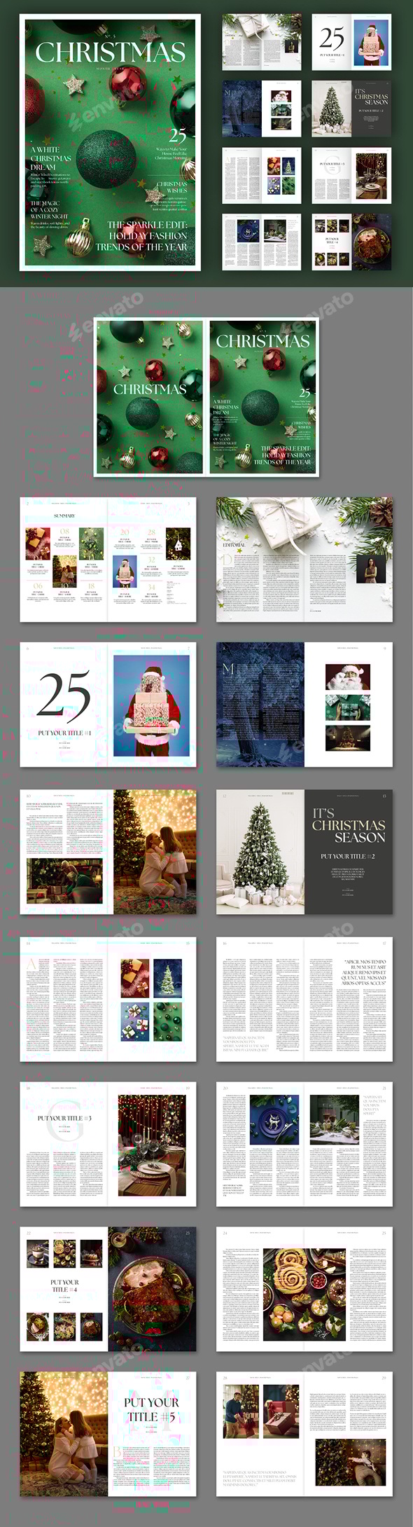 Christmas Magazine Layout, Print Templates | GraphicRiver