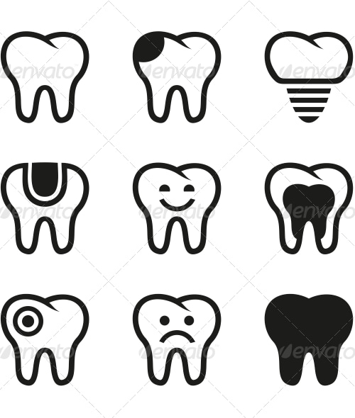 Tooth Vector Icons Set, Vectors | GraphicRiver