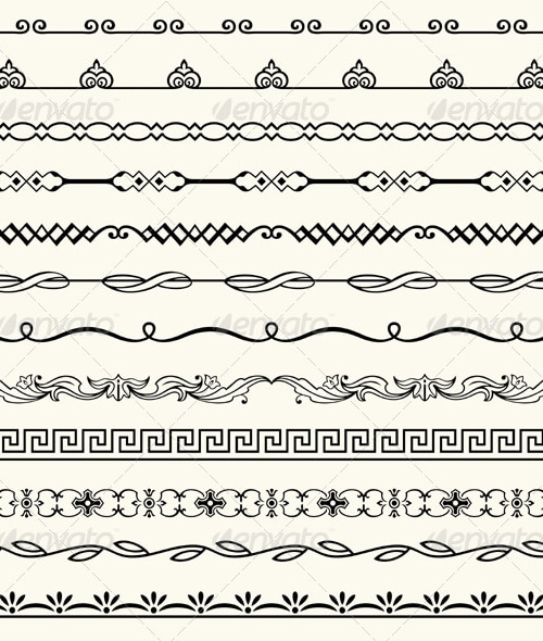 Design Horizontal Elements, Vectors | GraphicRiver