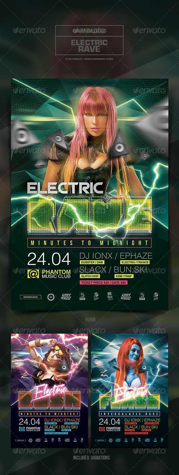 Rave Party Flyer/Poster, Print Templates | GraphicRiver