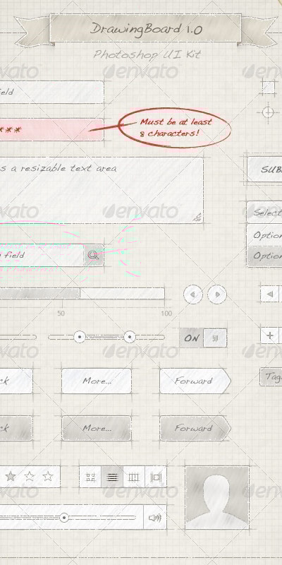 Drawing Board UI Kit, Web Elements | GraphicRiver