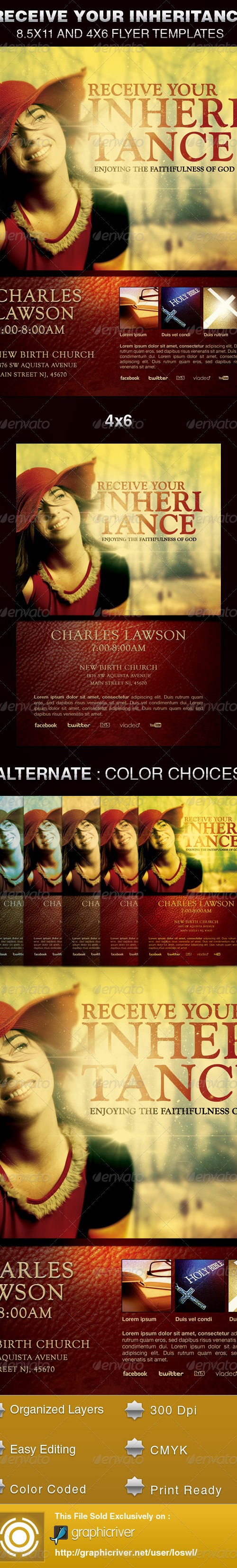 Receive Your Inheritance Church Flyer Template, Print Templates ...