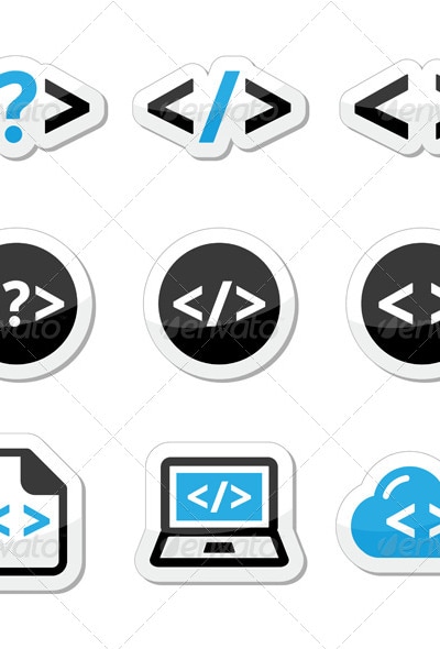 Progrmming Code Vector Icons Set, Vectors | GraphicRiver