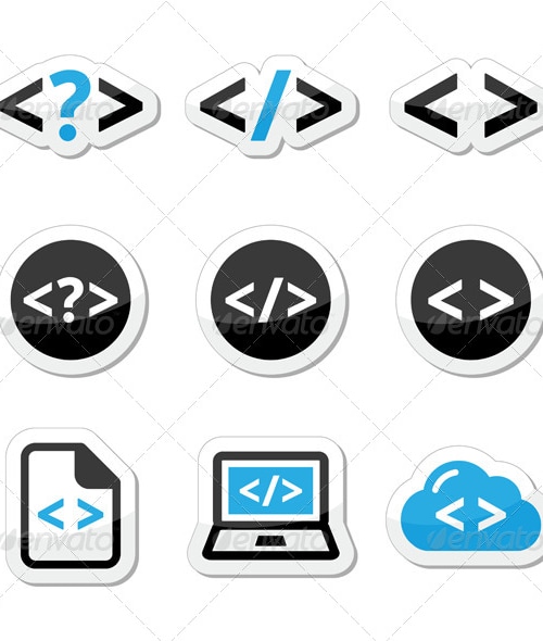 Progrmming Code Vector Icons Set, Vectors | GraphicRiver